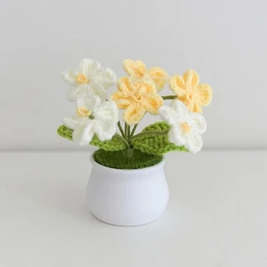 Crochet Flower Flowers Hand-knitted Artificial Flower Potted Flower Home Decor - Picture 1 of 21