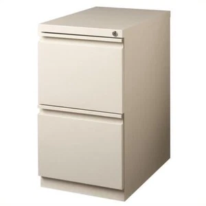 Scranton & Co 20" 2-Drawer Modern Metal Mobile Pedestal File Cabinet in Beige - Picture 1 of 7