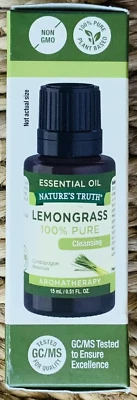 Aceite esencial de hierba de limón Nature's Truth limpieza aromaterapia 100 % puro 0,51 oz Foto 1 de 4