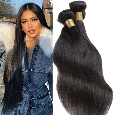 MY-LADY Brazilian 100% Virgin Human Hair Extensions Straight Bundles Weave Weft THICK UK