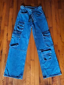 NWT YOUNGLA for her Cargo Jeans Size Small - Picture 1 of 9