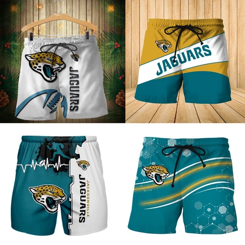 Jacksonville Jaguars Mens Beach Shorts Quick Dry Drawstring Board Swim Trunks Cover