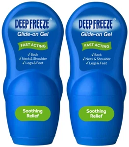 Deep Freeze Glide-On Gel - Cold Gel Roll-On For Soothing Relief - 50g x 2 PACK - Picture 1 of 5
