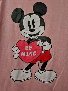 Camiseta Mujer Disney Mickey And Friends 2XL BE MINE Rosa Con Mickey Nueva - Imagen 1 de 4