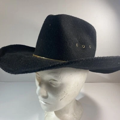 Sombrero de Vaquero Western Express Inc De Colección Fieltro Negro - Talla 6 3/4 Polvoriento Necesita Limpieza Foto 1 de 4