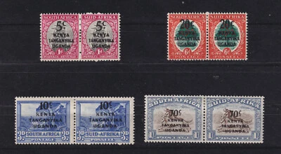 KENYA UGANDA TANGANYIKA KUT #86-89 1941-42 pairs overprinted on South Africa - Image 1 of 3