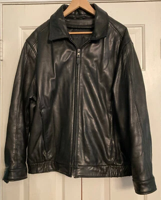 Marc New York Andrew Marc Soft Leather Bomber Jacket Mens XL Zip Pockets - Image 1 of 4
