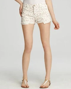 Pantaloncini jeans Current/Elliott 27 The Boyfriend tagli in dolce crema Ditsy - Foto 1 di 6