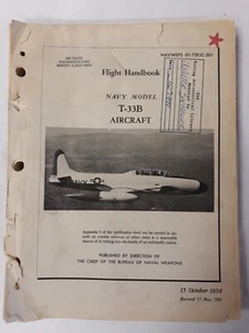 Lockheed Navy Model T-33B Aircraft Flight Handbook NAVWEPS 01-75FJC-501 Original - Bild 1 von 12
