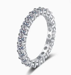 3.2ct Moissanite Eternity Ring Band 925 Sterling Silver - Picture 1 of 1