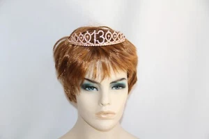 Rhinestone 13-Tiara Crown with Combs. Sparkling Rhinestones in a Unique Pattern - Picture 1 of 11