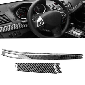 4Pcs Carbon Fiber Dashboard Panel Decal Cover Trim For Mitsubishi Lancer 2008-15 - Picture 1 of 10