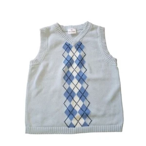 Boys Hanna Andersson Blue Sweater Vest Easter 100% Cotton Size 10 GUC - Picture 1 of 6