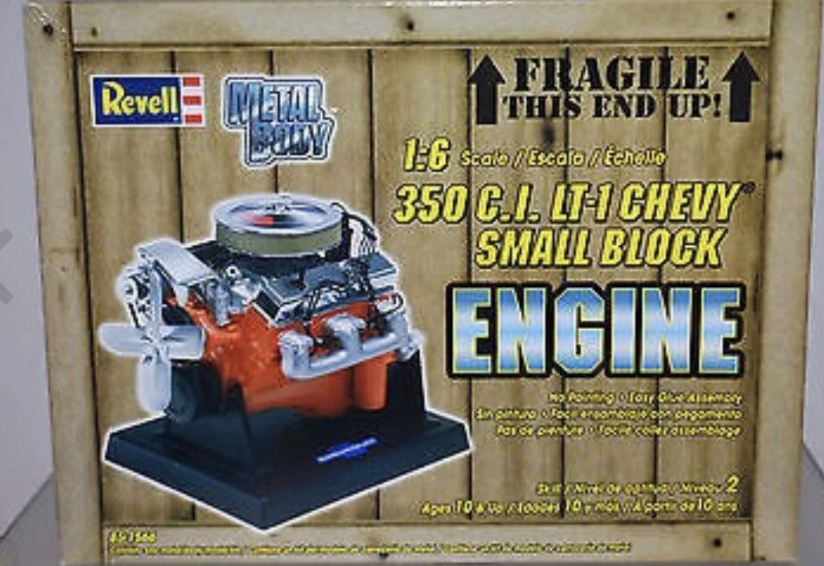 Revell 85-1566 Metal Body 350 C.I. LT-1 Chevy Small Block Engine Model Kit - Image 1 of 4