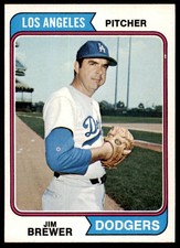 1974 Topps Jim Brewer Los Angeles Dodgers #189