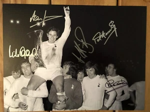 Tottenham Hotspur 1972 UEFA Cup Signed 16x12 Photo x5. Spurs Autographs. PROOF - Picture 1 of 2