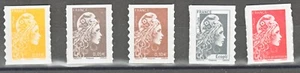 Marianne engagée - Lot des 5 timbres AA "PHILAPOSTE" retirés le 31/12/2022 - Imagen 1 de 2