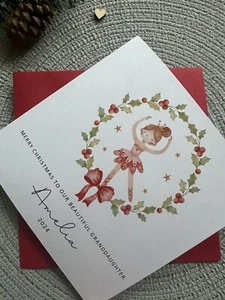 Personalised Handmade Christmas Nutcracker Fairy Card - Daughter, Niece, - Picture 1 of 2