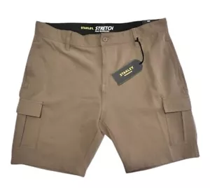 Stanley Mens Work Wear Cargo Shorts 38W Relaxed Straight Fit Brown 9’ Inseam - Picture 1 of 15