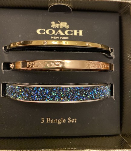 SET BRACCIALETTI COACH STONE SPARKLE F88635 MULTICOLORE nuovi con etichette