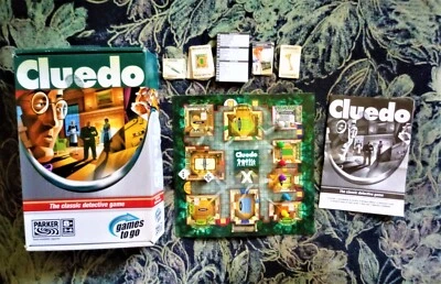 CLUEDO CLASSIC DETECTIVE GAME  TRAVEL GAME TO GO BY PARKER - GAME IS COMPLETE. - Image 1 of 2