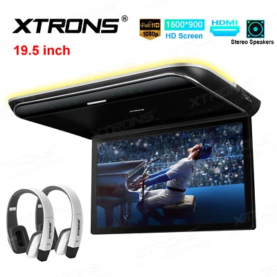 19.5" Screen 1080P Coach Bus Roof Mounted TV Player Monitor HDMI USB 2xHeadsets - Image 1 of 4