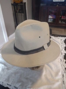 Mallory by Stetson Canvas Fedora Hat Size S 6 3/4 - 6 7/8  - Picture 1 of 7
