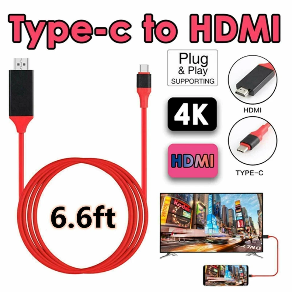 Phones Cable Adapter Type-C HD TV Samsung MHL Sony LG HDMI Android USB-C 1080P - image 1 of 4