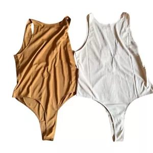 Marilyn Hatten Bodysuit Bundle of 2 Sleeveless Plunge Neck Casual XL NWT - Picture 1 of 6