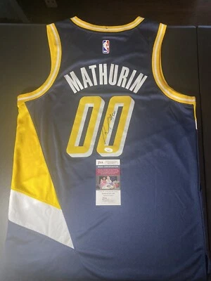 Bennedict Mathurin Autographed Signed Indiana Pacers Jersey Hot Invest Jsa Coa - Image 1 of 4