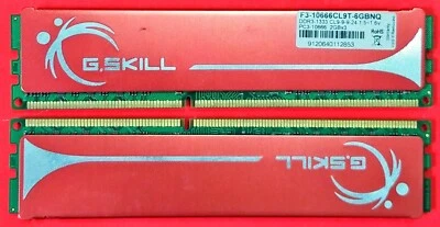 G Skill PC3-10666 4GB/ 2 x 2GB DDR3 1333MHz RAM F3-10666CL9T-6GBNQ, SOLD AS IS - Image 1 of 2