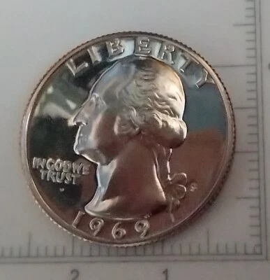 1969 S GEORGE WASHINGTON QUARTER PROOF CAMEO MIRROR FINSH. CS69 - Image 1 of 2