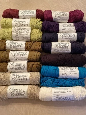 12x Brown Sheep Co. Cotton Fleece 20% Merino Wool 80% Cotton 100g Multicolor Lot - Image 1 of 4