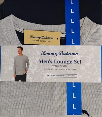 Tommy Bahama мужской размер большой темно-синий и серый 2 изделия гостиной комплект с карманами новый - Изображение 1 из 3