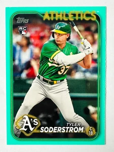 2024 Topps Series 1 Tyler Soderstrom AQUA Parallel RC #244 A's Star Rookie! - Picture 1 of 3
