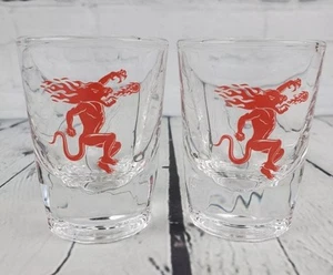 Set Of Two Fireball Cinnamon Whiskey Shot Glasses, Fire Breathing Dragon. - Picture 1 of 3
