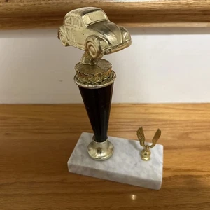 Pre 1962 Vintage VW Volkswagen Beetle Trophy With Eagle And Marble Base - Picture 1 of 8