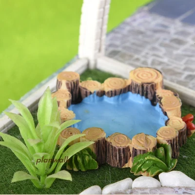 2PC Landscape Pool Miniatures HO/OO Scale DIY Courtyard Model Handmade Parts - Image 1 of 3