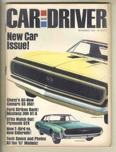 Chevrolet Camaro SS 350, Plymouth GTX, Ford Thunderbird, Cadillac cars magazine - Picture 1 of 10