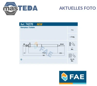 74270 GLOW PLUG GLOW PLUGS FAE FOR NISSAN NV400,NP300 NAVARA,PRIMASTAR - Image 1 of 4