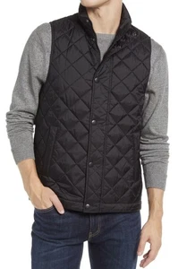 BARBOUR Men’s ‘Barlow’ Quilted Nylon Gilet Vest Black Size XL $210+ NEW - Picture 1 of 21