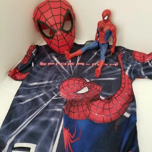Boys HALLOWEEN COSTUME Spiderman Mask Tee SZ 12/14 Collectible Action Figure - Picture 1 of 12