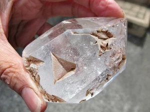 Elestial Quartz Crystal point Natural Polished stone Rock Cut base depression - Picture 1 of 24