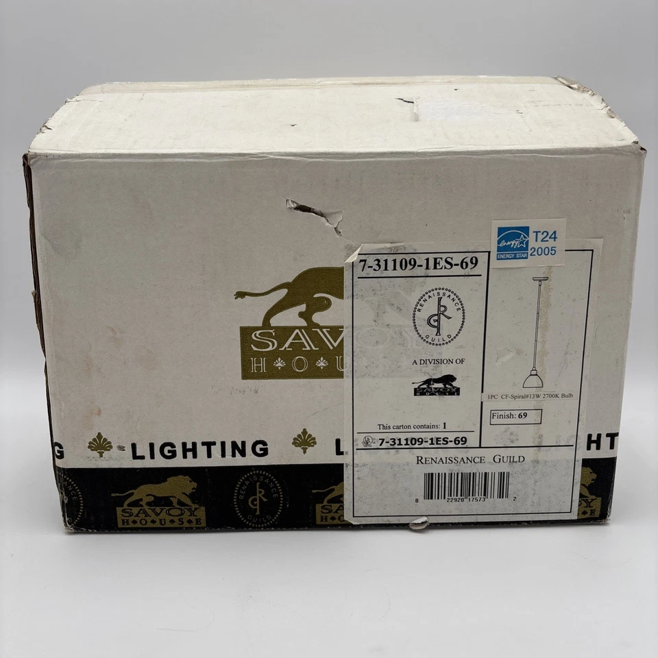Savoy House Lighting Renaissance Guild 7-31109-1ES-69 CF-Spiral 13W2700k VTG NEW - Image 1 of 4