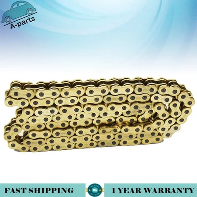 Con junta tórica cadena de transmisión color dorado 520 x114 ATV motocicleta 520 paso 114 eslabones Foto 1 de 4