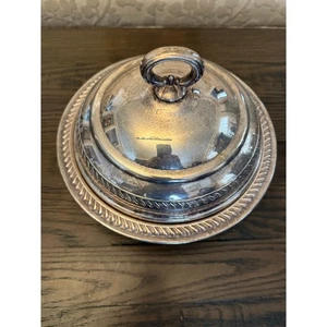 Plato de servir cubierto plateado vintage - Imagen 1 de 10