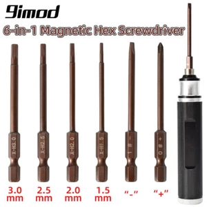 RC Tool 6-in-1 Magnetic Hex Screwdriver 1.5 2.0 2.5 3.0mm Kit Screw Driver - Picture 1 of 12