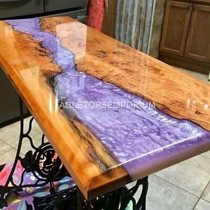 Special purple River Epoxy Table, Light Table, acacia epoxy table dining table - Picture 1 of 9