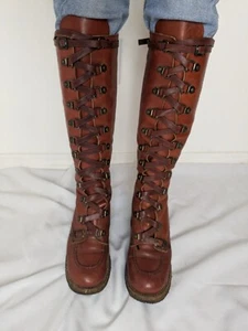 Vintage Zodiac Womens Knee Hight Boots Size 8 Leather Campus Festival *DEFECT* - Picture 1 of 15