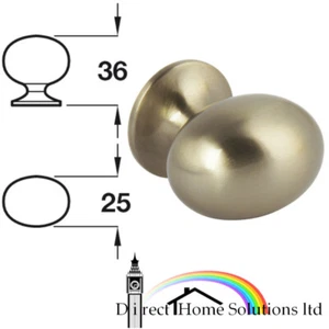 Hafele Modern Oval Edelstahl Optik Knopf Griff Küche Schublade Schrank - Bild 1 von 5
